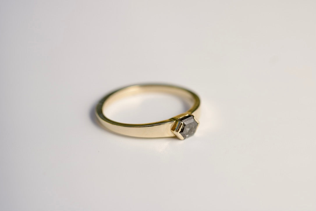 Gaia Ring - Salt & Pepper Diamond Gold Ring