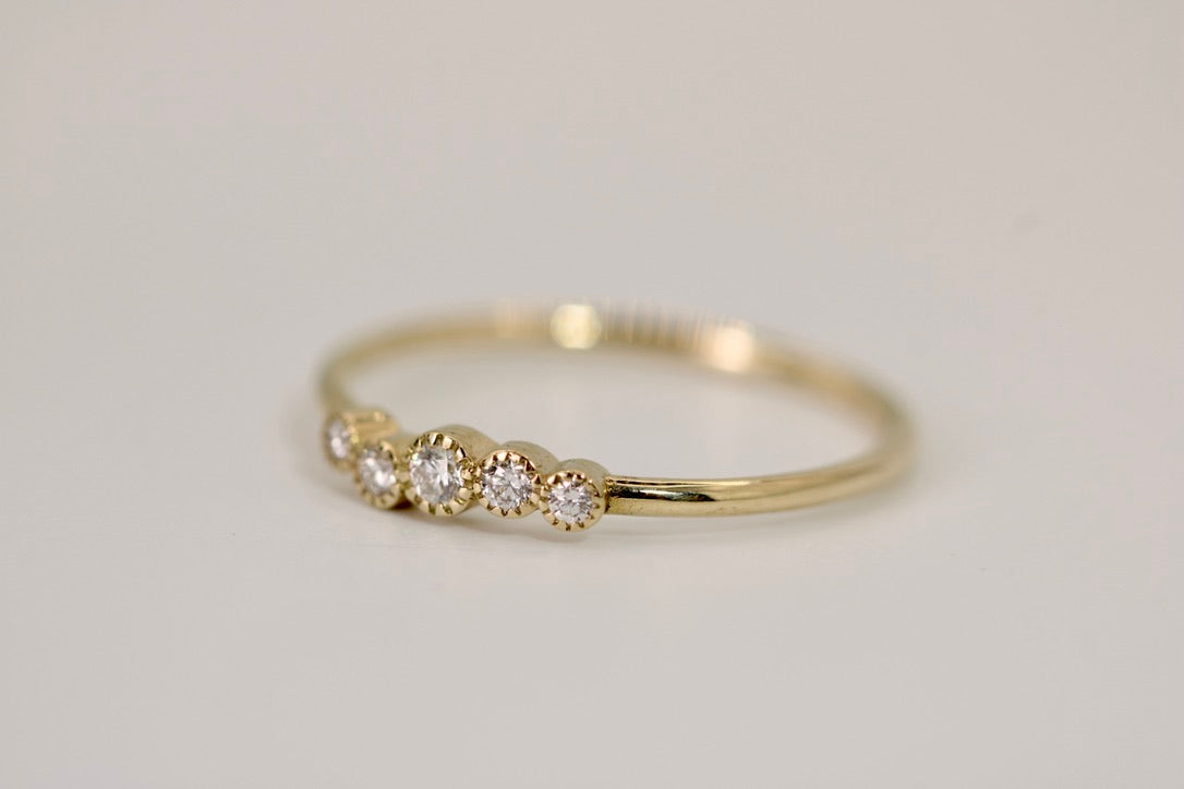 Lydia Ring - Stackable 5 Diamond Ring