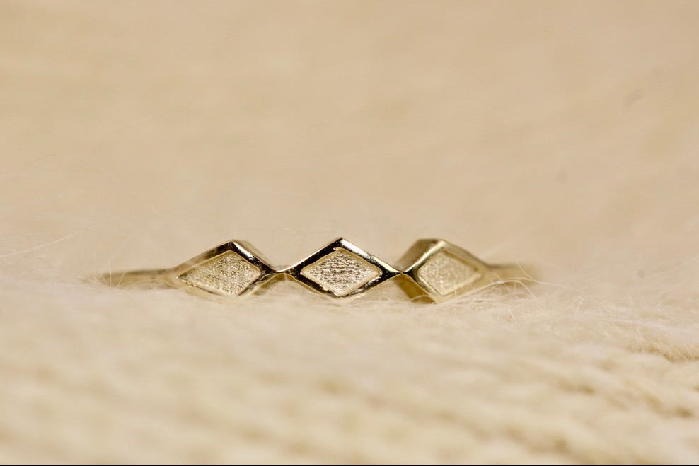 Eden Ring - Geometric Design Gold Stackable Ring