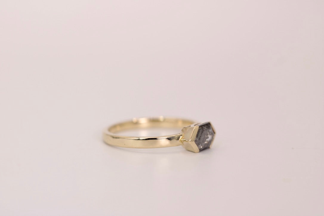 Gaia Ring - Salt & Pepper Diamond Gold Ring
