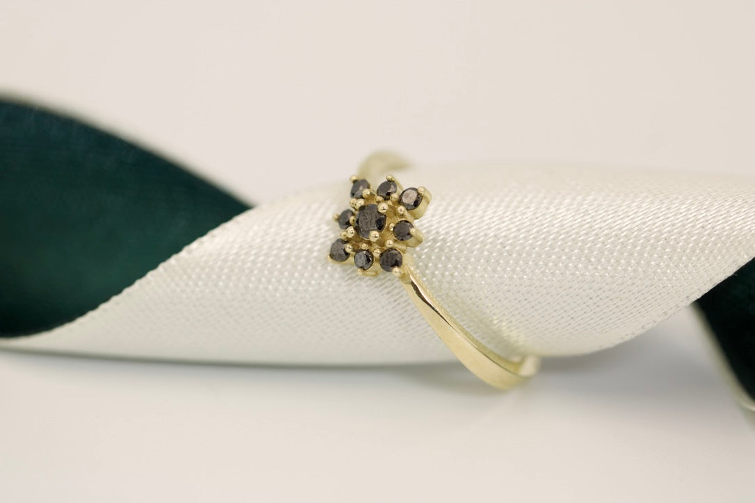 Fiona Ring - Black Diamond Flower Ring