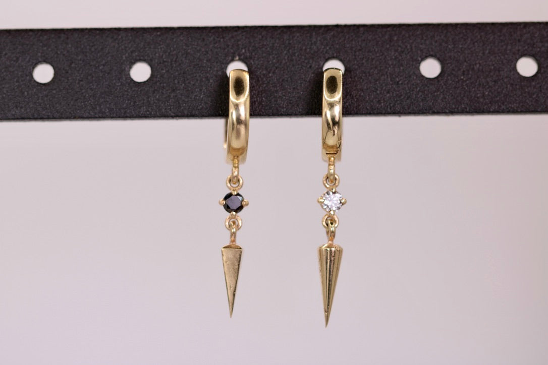 Diamond and Spike Dangle Hoop