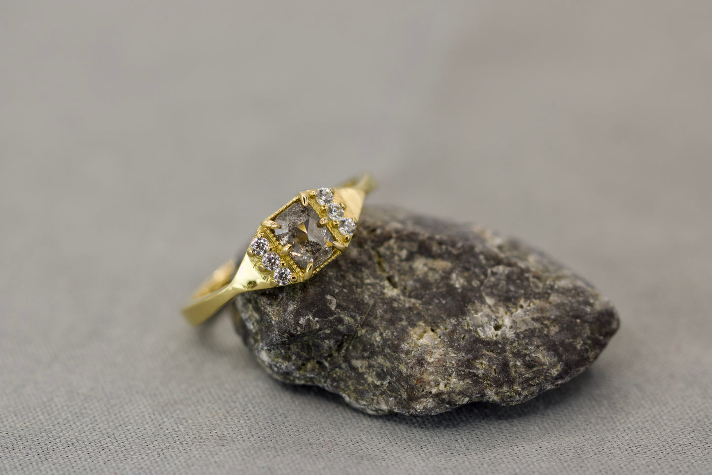 Emma Ring - Salt and Pepper Diamond Ring