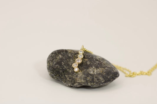 Curved Diamond Gold Pendant