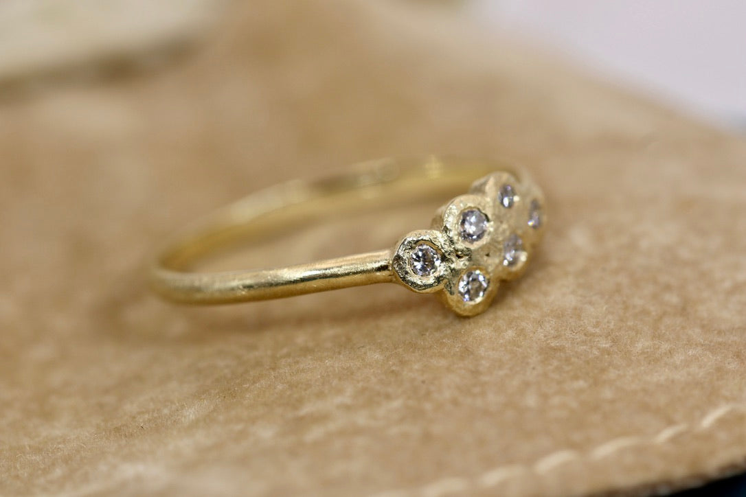 Abigail Ring - Rustic Gold Diamond Ring