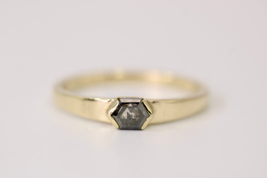 Gaia Ring - Salt & Pepper Diamond Gold Ring