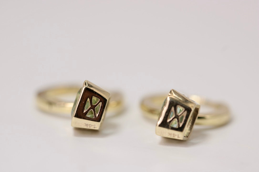 Tourmaline Dangle Hoops