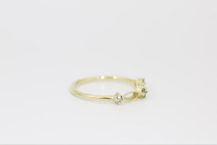 Chloe Ring - Montana Sapphire Stackable Gold Ring