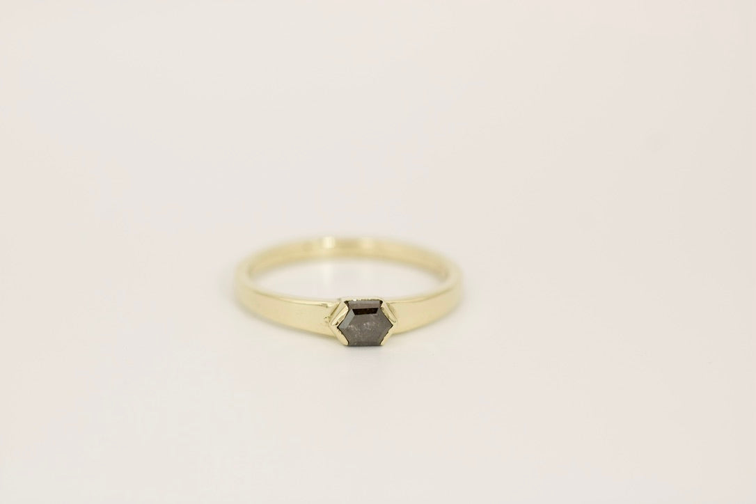 Gaia Ring - Salt & Pepper Diamond Gold Ring