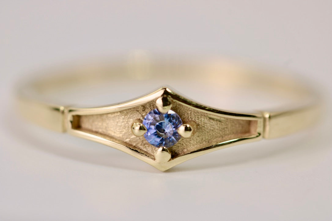 Delilah Ring - Blue Sapphire Geometric Gold Ring