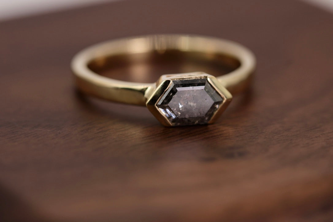 Gaia Ring - Salt & Pepper Diamond Gold Ring