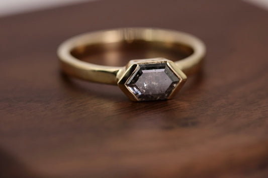 Gaia Ring - Salt & Pepper Diamond Gold Ring