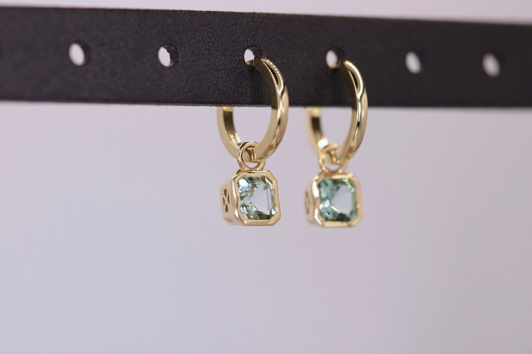 Tourmaline Dangle Hoops