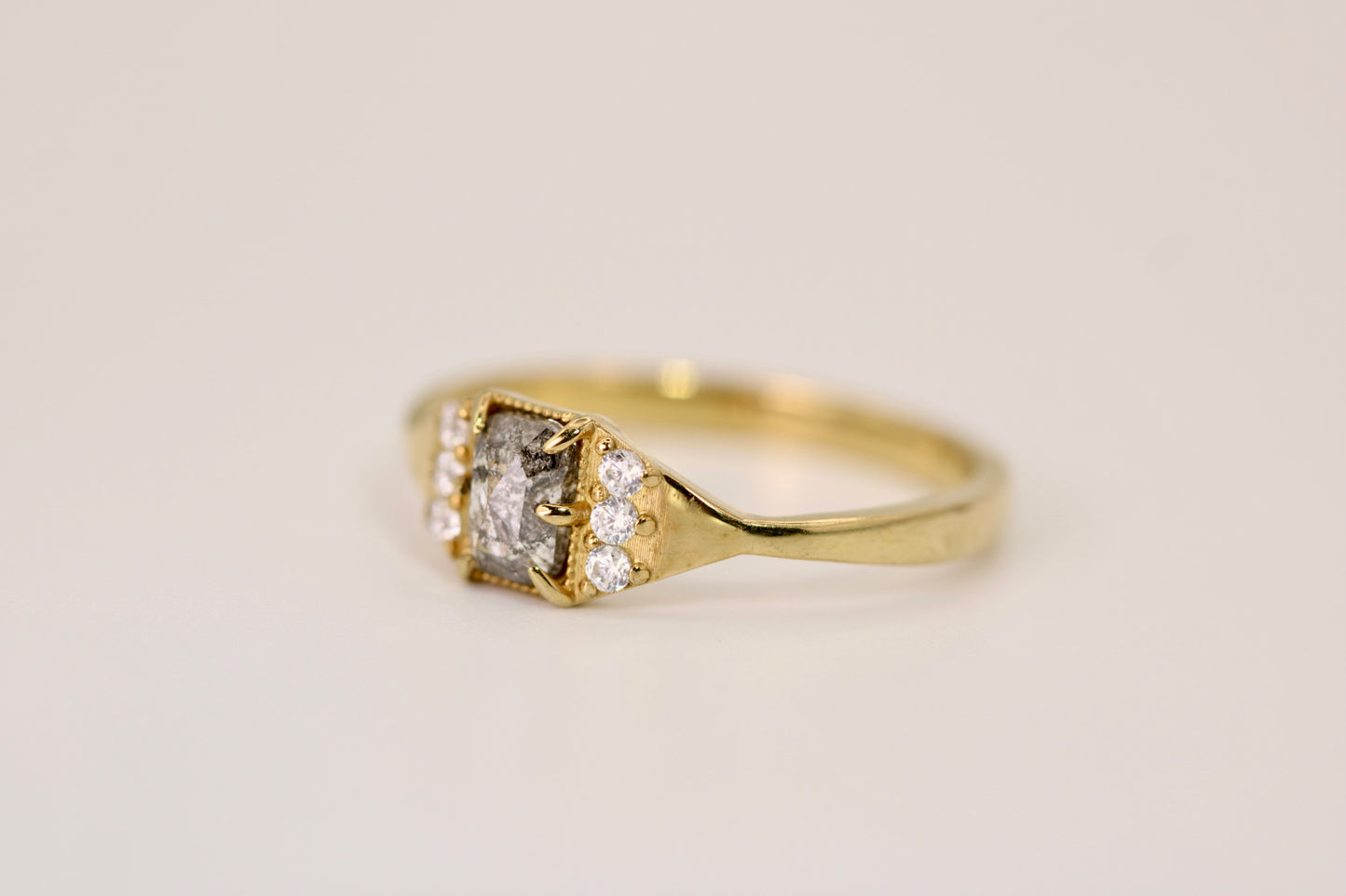 Emma Ring - Salt and Pepper Diamond Ring