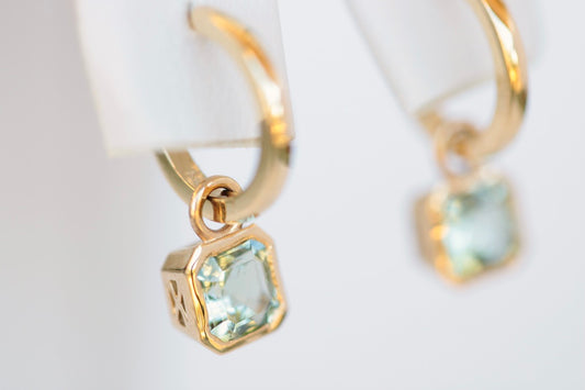 Tourmaline Dangle Hoops
