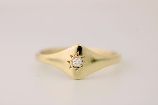 Rachel Ring - Starburst Gold Diamond Ring