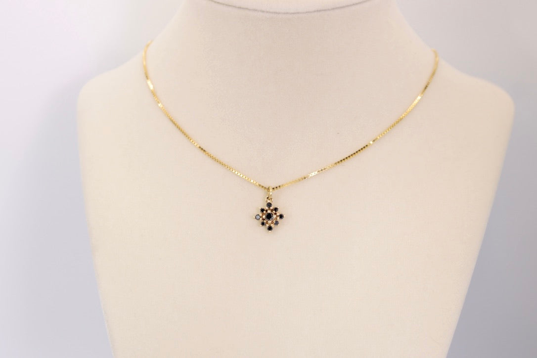Fiona Pendant - Black Diamond Flower Pendant