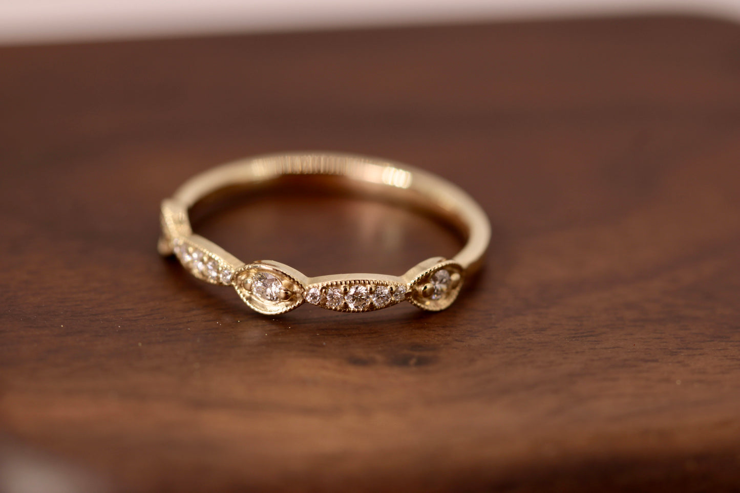 Annette Ring - Stackable Gold Diamond Ring
