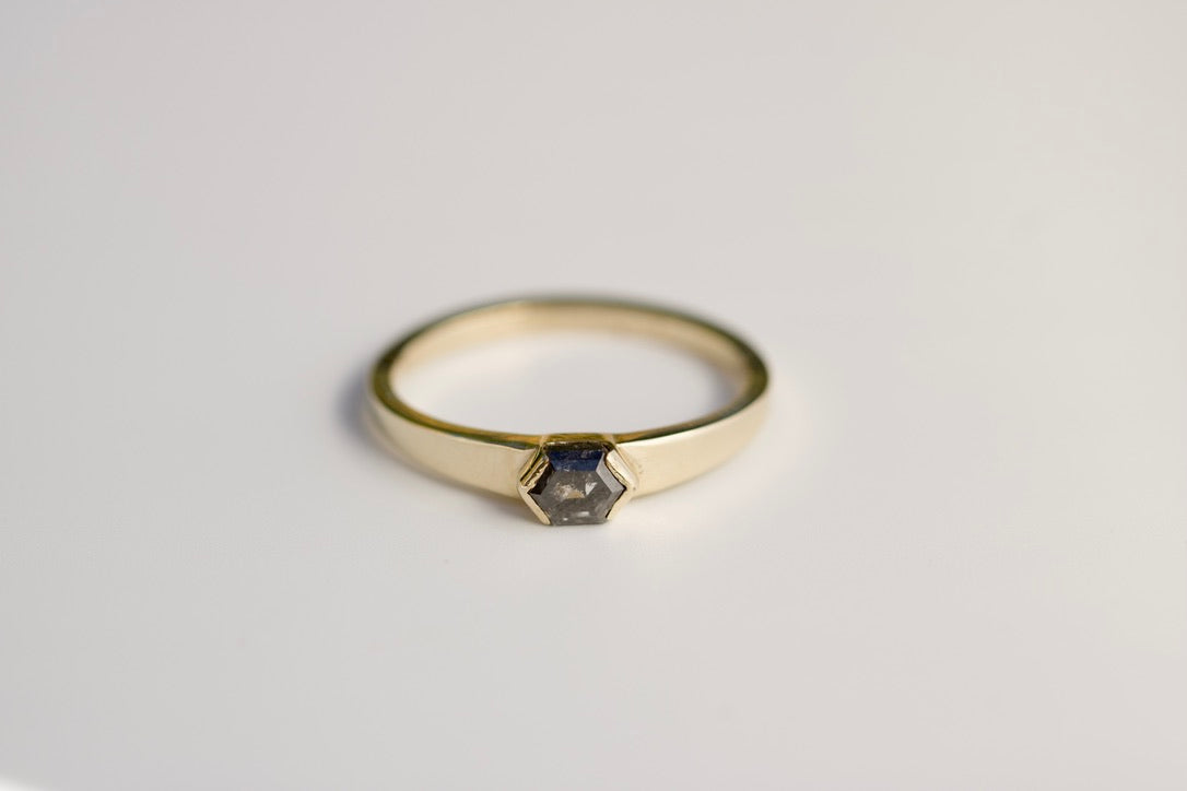 Gaia Ring - Salt & Pepper Diamond Gold Ring