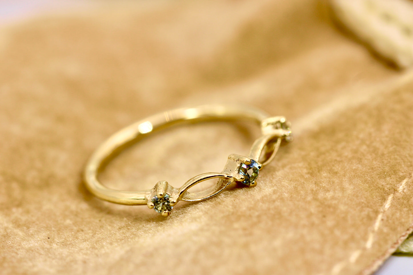 Chloe Ring - Montana Sapphire Stackable Gold Ring