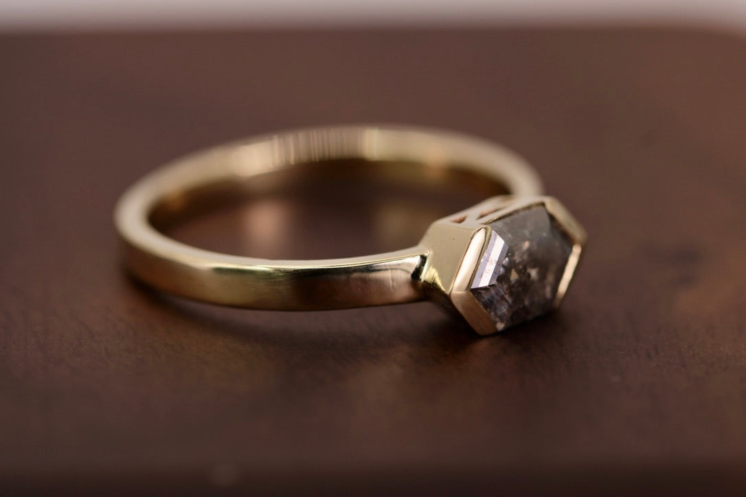 Gaia Ring - Salt & Pepper Diamond Gold Ring