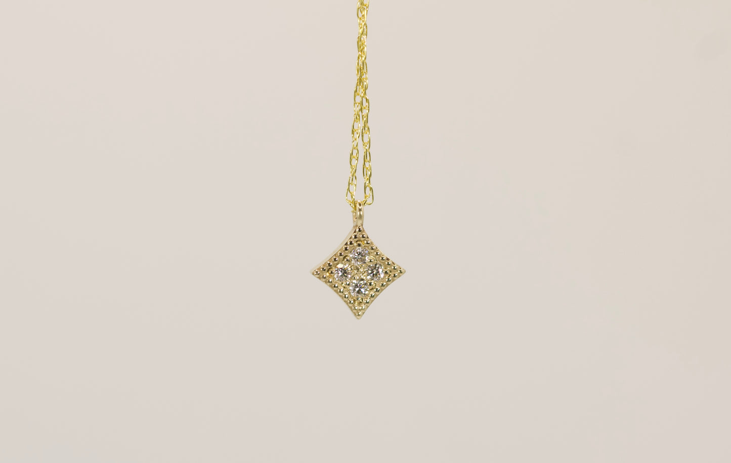 Square Gold Diamond Pendant