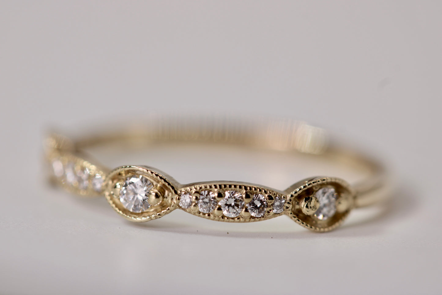 Annette Ring - Stackable Gold Diamond Ring