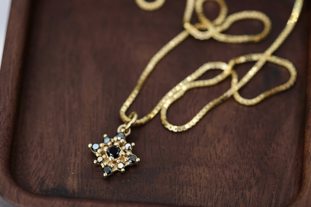 Fiona Pendant - Black Diamond Flower Pendant
