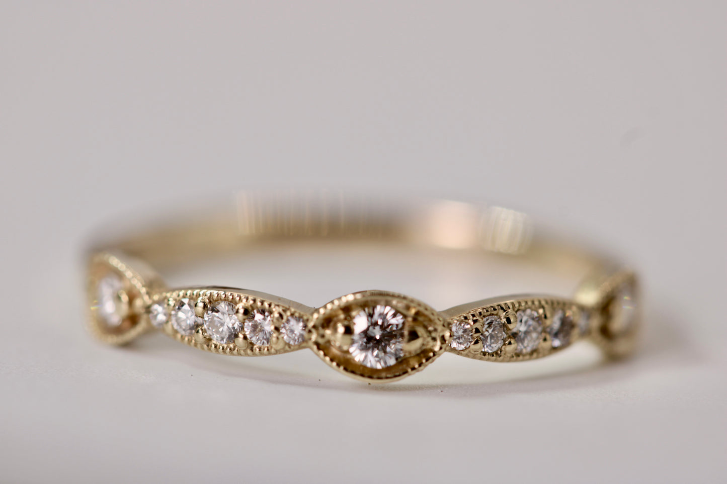 Annette Ring - Stackable Gold Diamond Ring