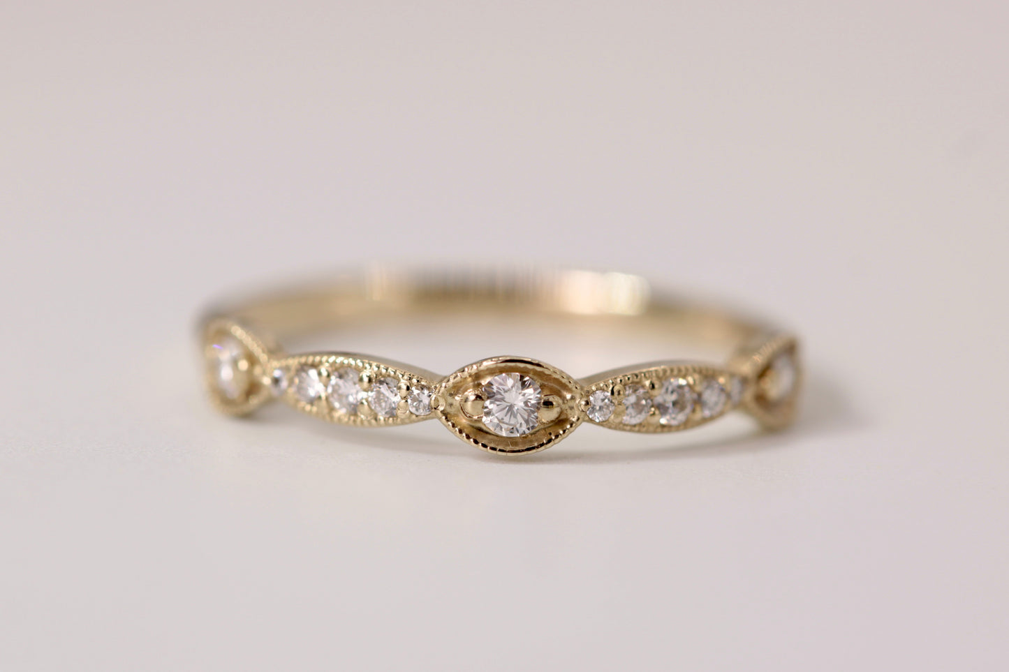 Annette Ring - Stackable Gold Diamond Ring