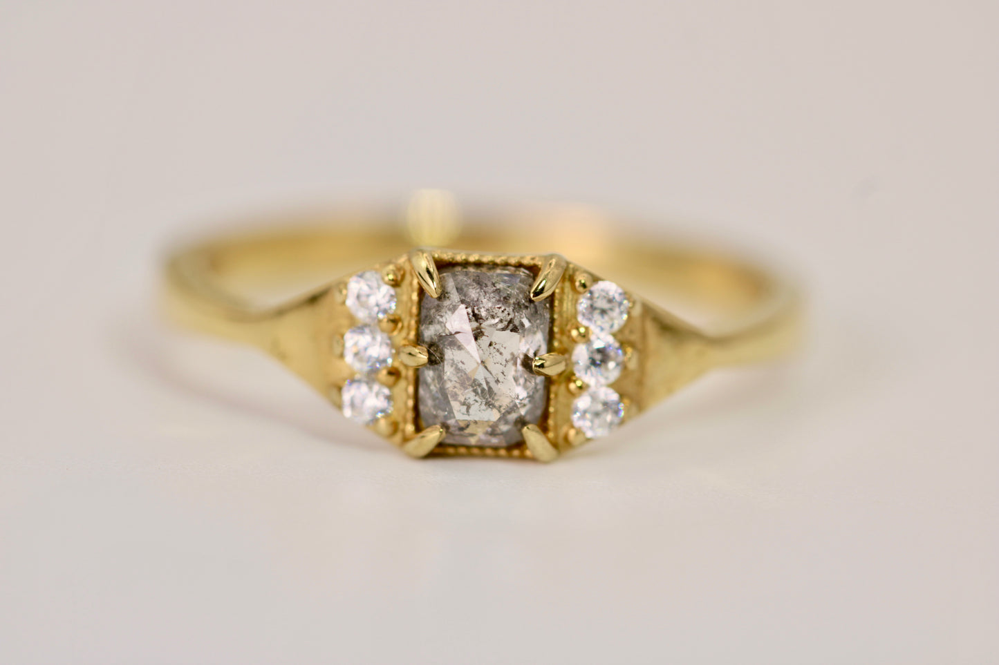 Emma Ring - Salt and Pepper Diamond Ring