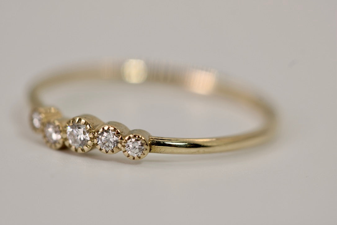 Lydia Ring - Stackable 5 Diamond Ring