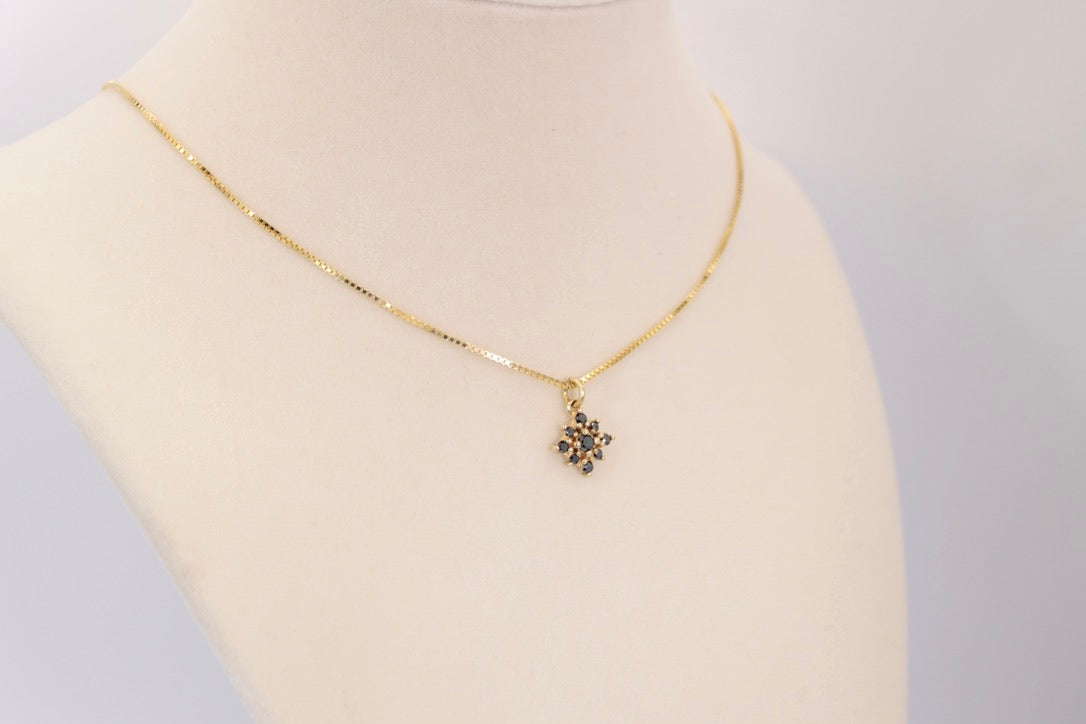 Fiona Pendant - Black Diamond Flower Pendant