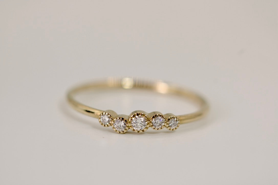 Lydia Ring - Stackable 5 Diamond Ring