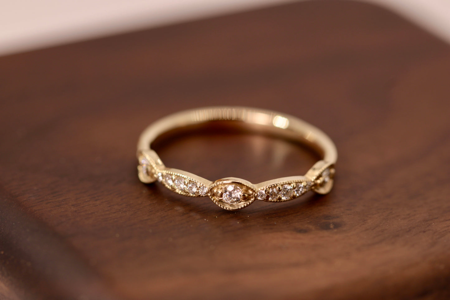 Annette Ring - Stackable Gold Diamond Ring