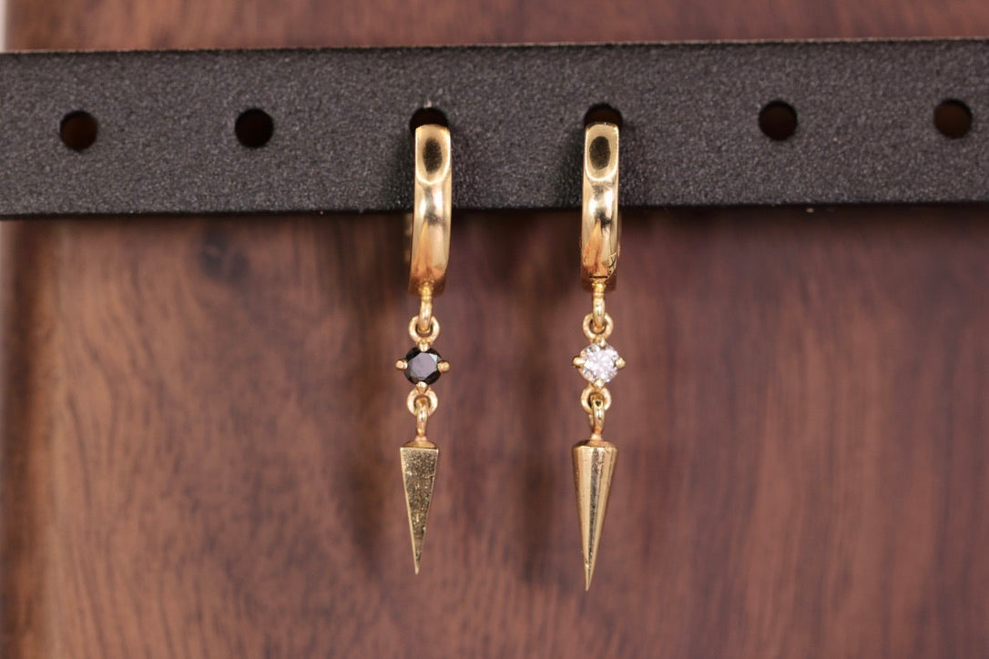 Diamond and Spike Dangle Hoop