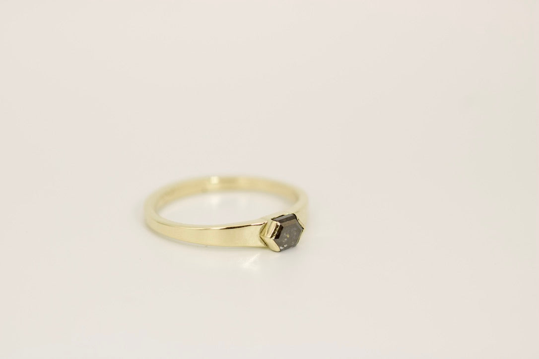 Gaia Ring - Salt & Pepper Diamond Gold Ring