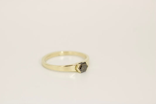 Gaia Ring - Salt & Pepper Diamond Gold Ring