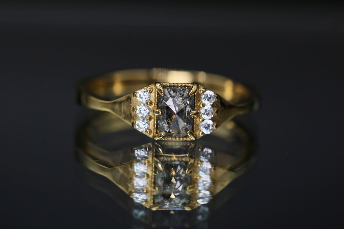 Emma Ring - Salt and Pepper Diamond Ring