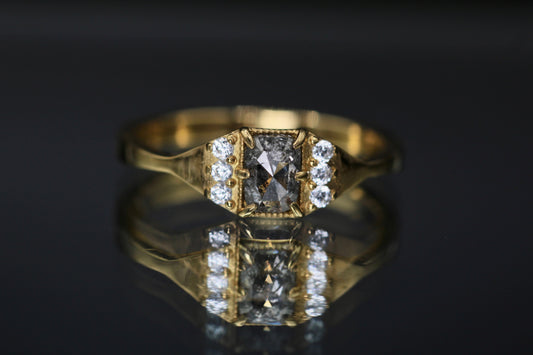 Emma Ring - Salt and Pepper Diamond Ring