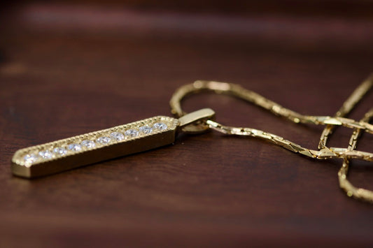 Diamond Gold Bar Pendant
