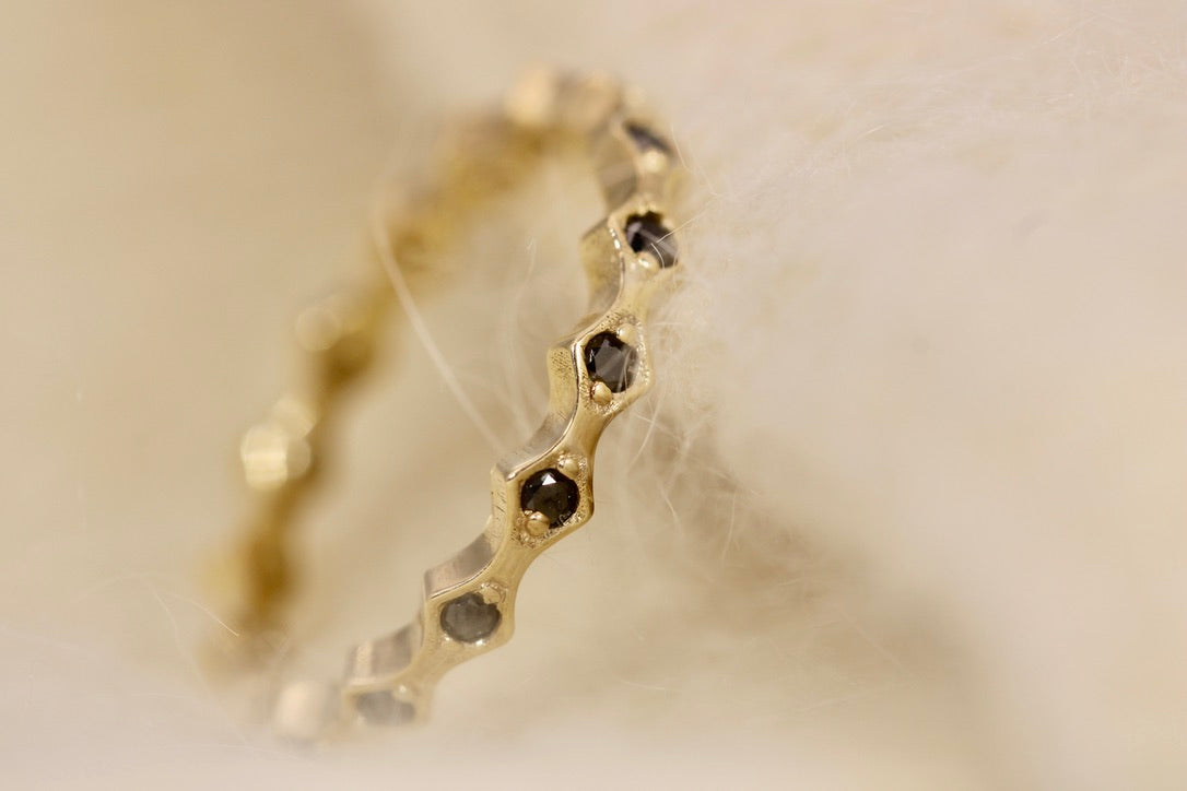 Naomi Ring - Black Diamond Gold Eternity Band