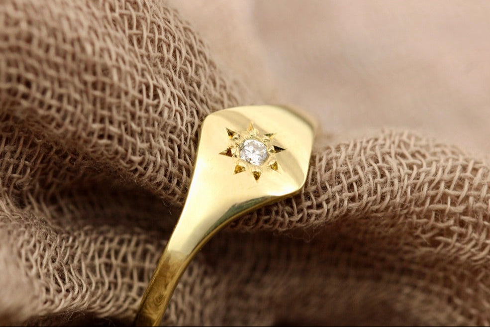 Rachel Ring - Starburst Gold Diamond Ring