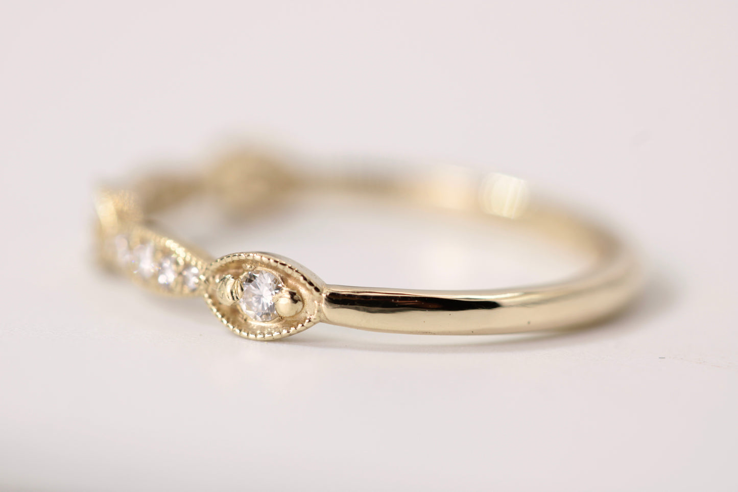Annette Ring - Stackable Gold Diamond Ring