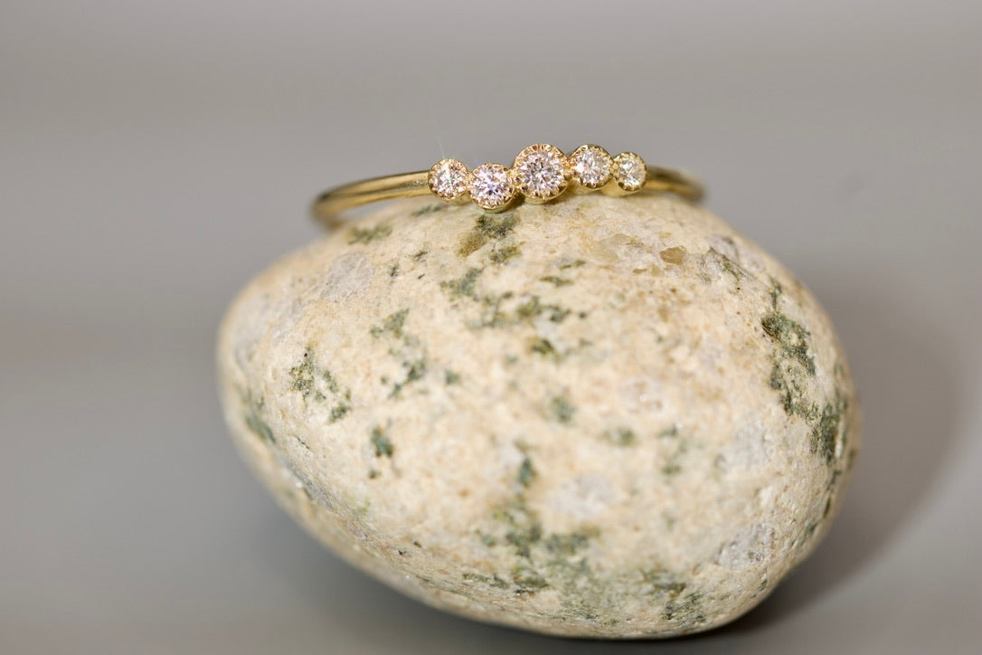 Lydia Ring - Stackable 5 Diamond Ring