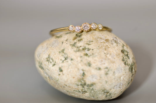 Lydia Ring - Stackable 5 Diamond Ring