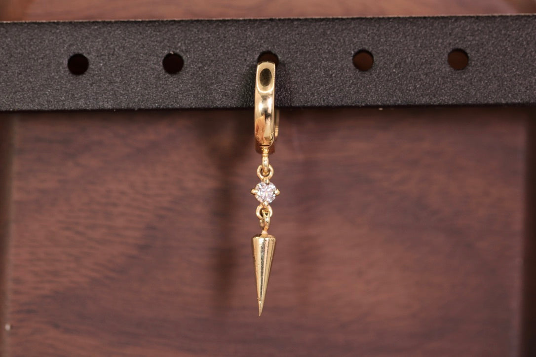 Diamond and Spike Dangle Hoop