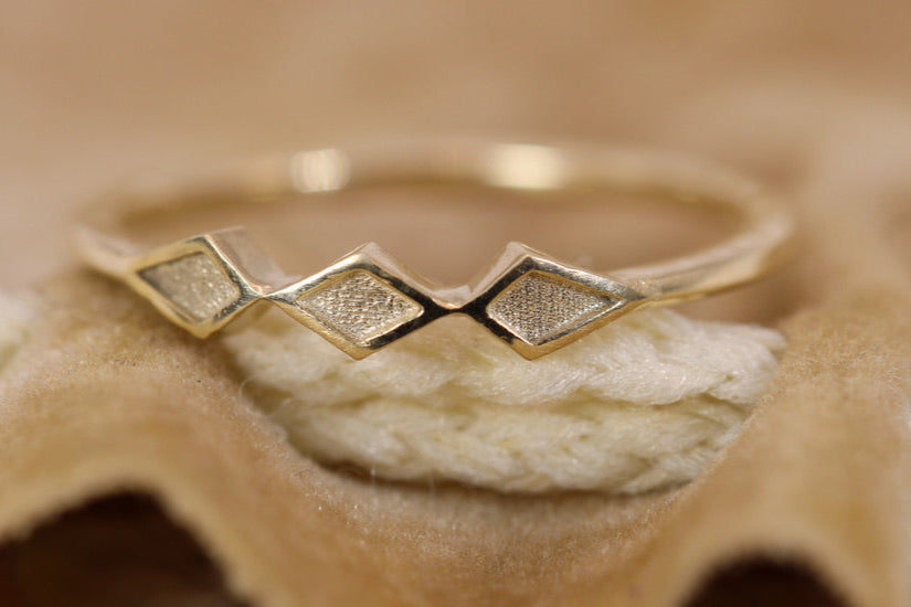 Eden Ring - Geometric Design Gold Stackable Ring