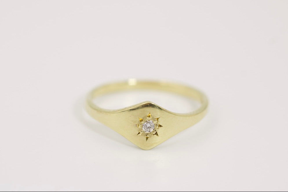 Rachel Ring - Starburst Gold Diamond Ring