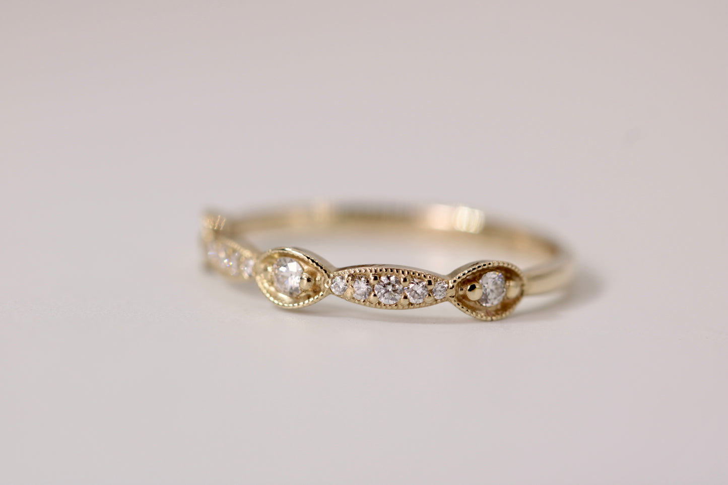 Annette Ring - Stackable Gold Diamond Ring